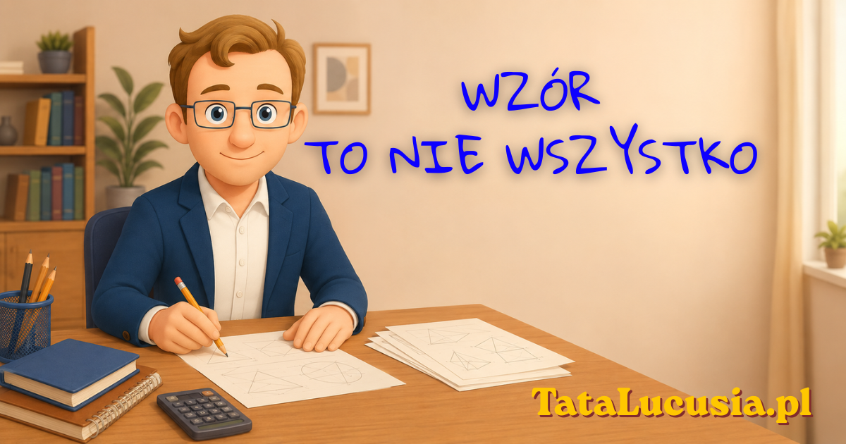 Pozioma ilustracja edukacyjna z arkuszem matury rozszerzonej z matematyki, ołówkiem i spokojnym światłem padającym na zadanie, symbolizująca analizę warunków i uważne rozwiązywanie.